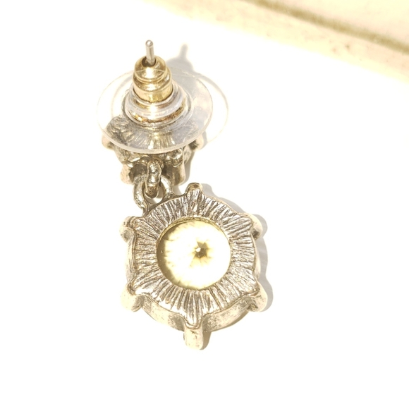 Quartz and Silvertone Earrings - Picture 4 of 5